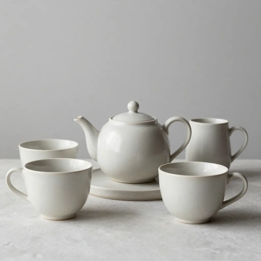 Utvalg av håndlagde keramikk og tekstilprodukter